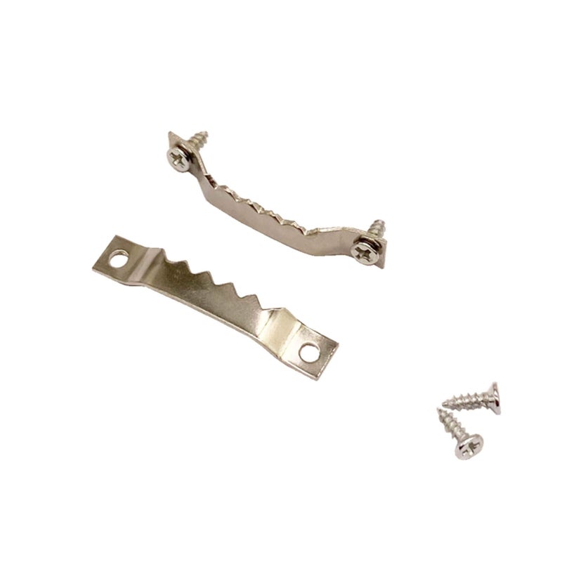 EesTeck 50 Pack Small Sawtooth Picture Hangers Steel Picture Hangers Picture Frames Hangers with Screws Picture Hang Solutions, for Hanging Clock Paintings Artwork Picture Frame Hook Photos (Silver) - Image 1